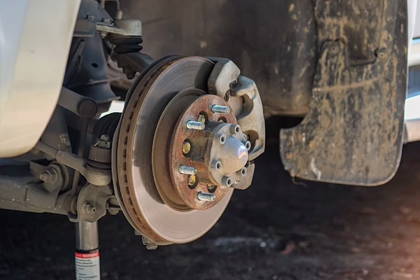 dirty brake rotor exposed
